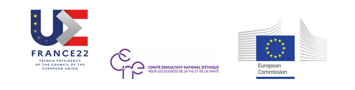 Logos CCNE, PFUE et Commission Européenne
