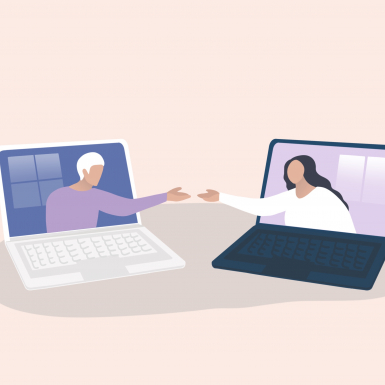 personnes parlant à travers un ordinateur